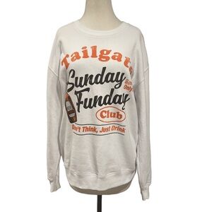 Goodie Two Sleeves White Graphic crewneck Sweatshirt